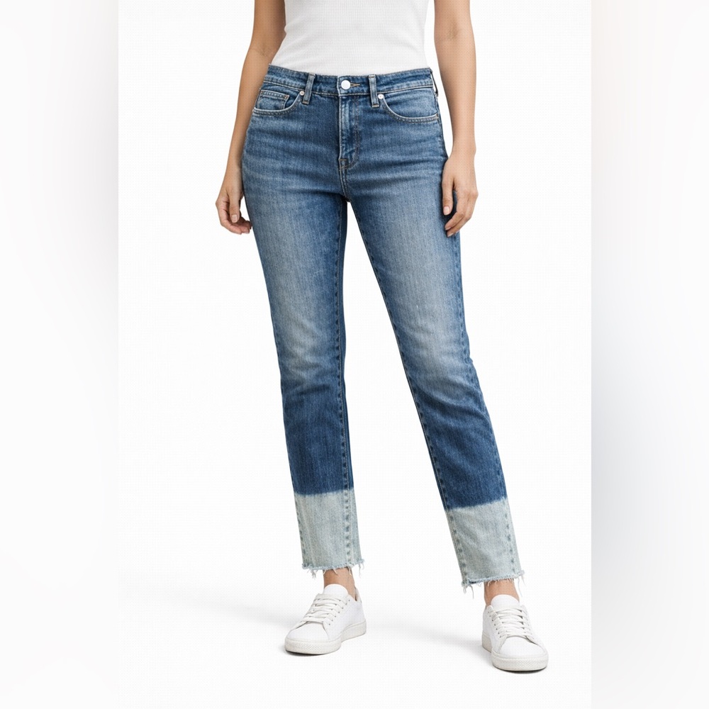 Mavi Adriana Skinny Jeans Size 27 Dip Dye Raw Hem Ankle